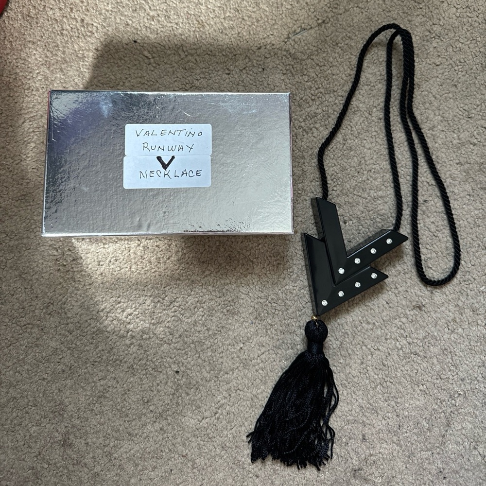 Valentino Black and Silver Necklace